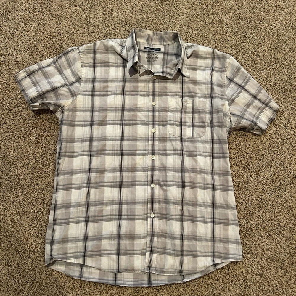Van Heusen Gray Plaid Casual Shirt